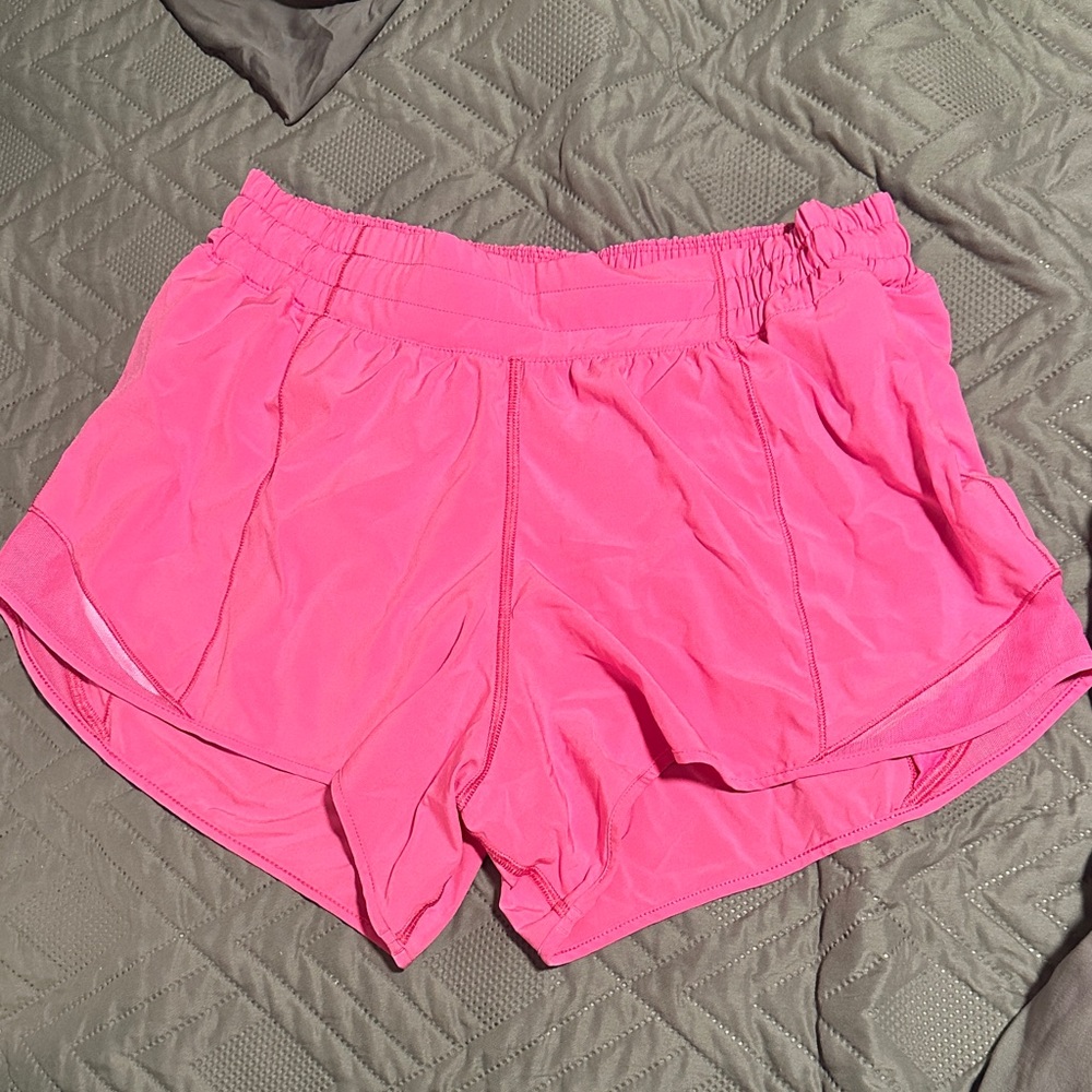 Pink Women's Athletic Shorts - lululemon hotty hot shorts - sonic pink